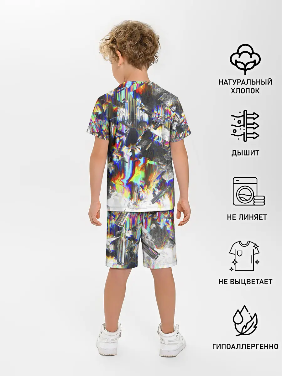 Детская пижама с шортами / Gasoline stains abstraction