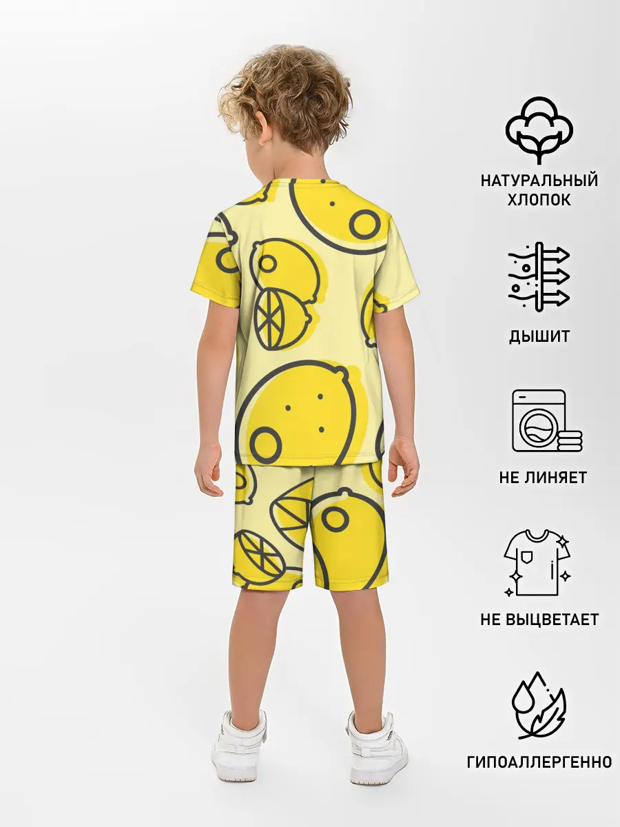 Детская пижама с шортами / Лимончики