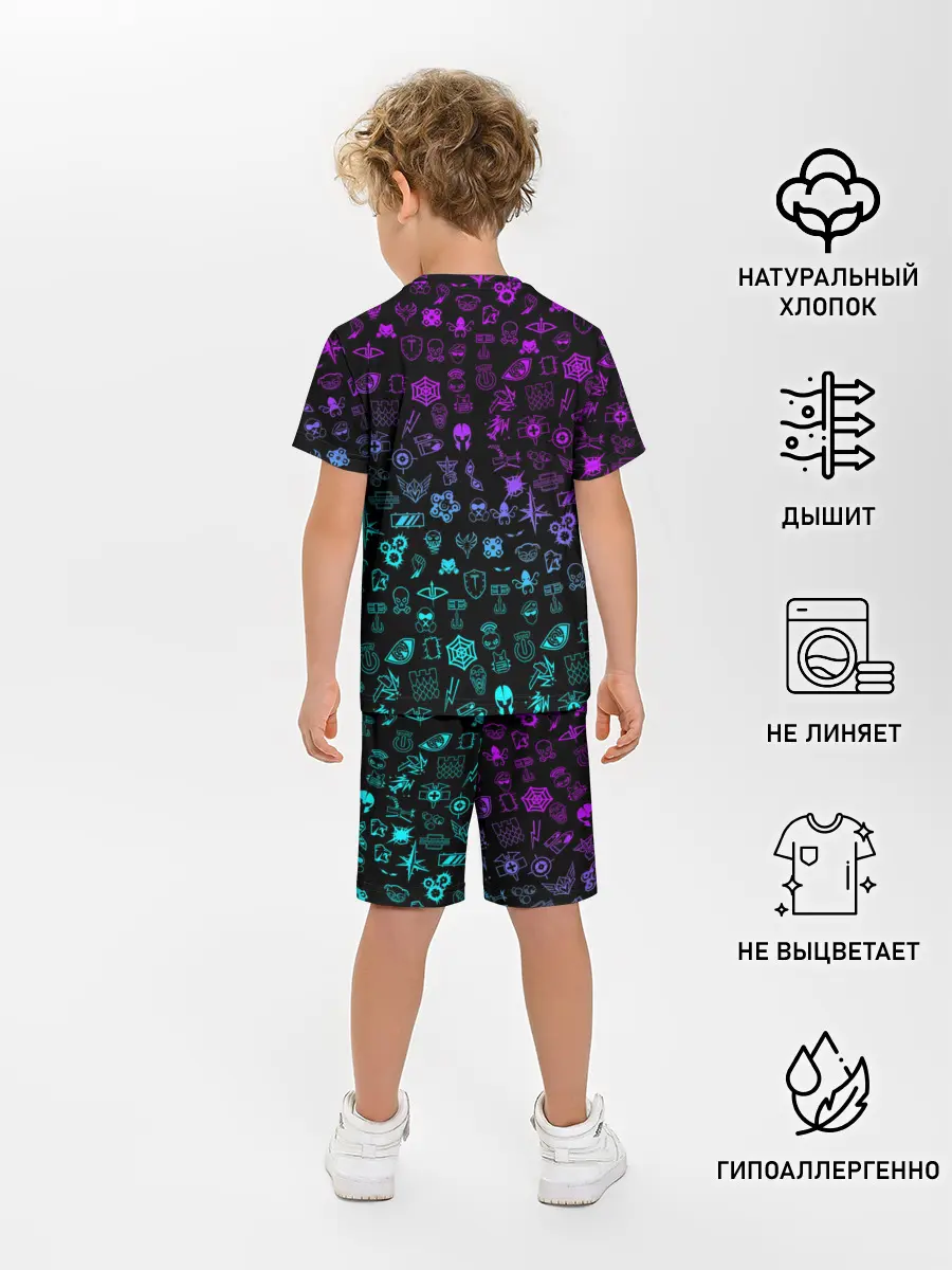 Детская пижама с шортами / RAINBOW SIX | SIEGE NEON