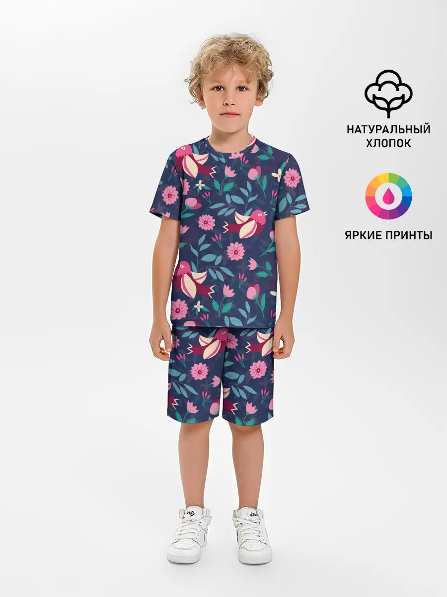 Детская пижама с шортами / Арт джунгли