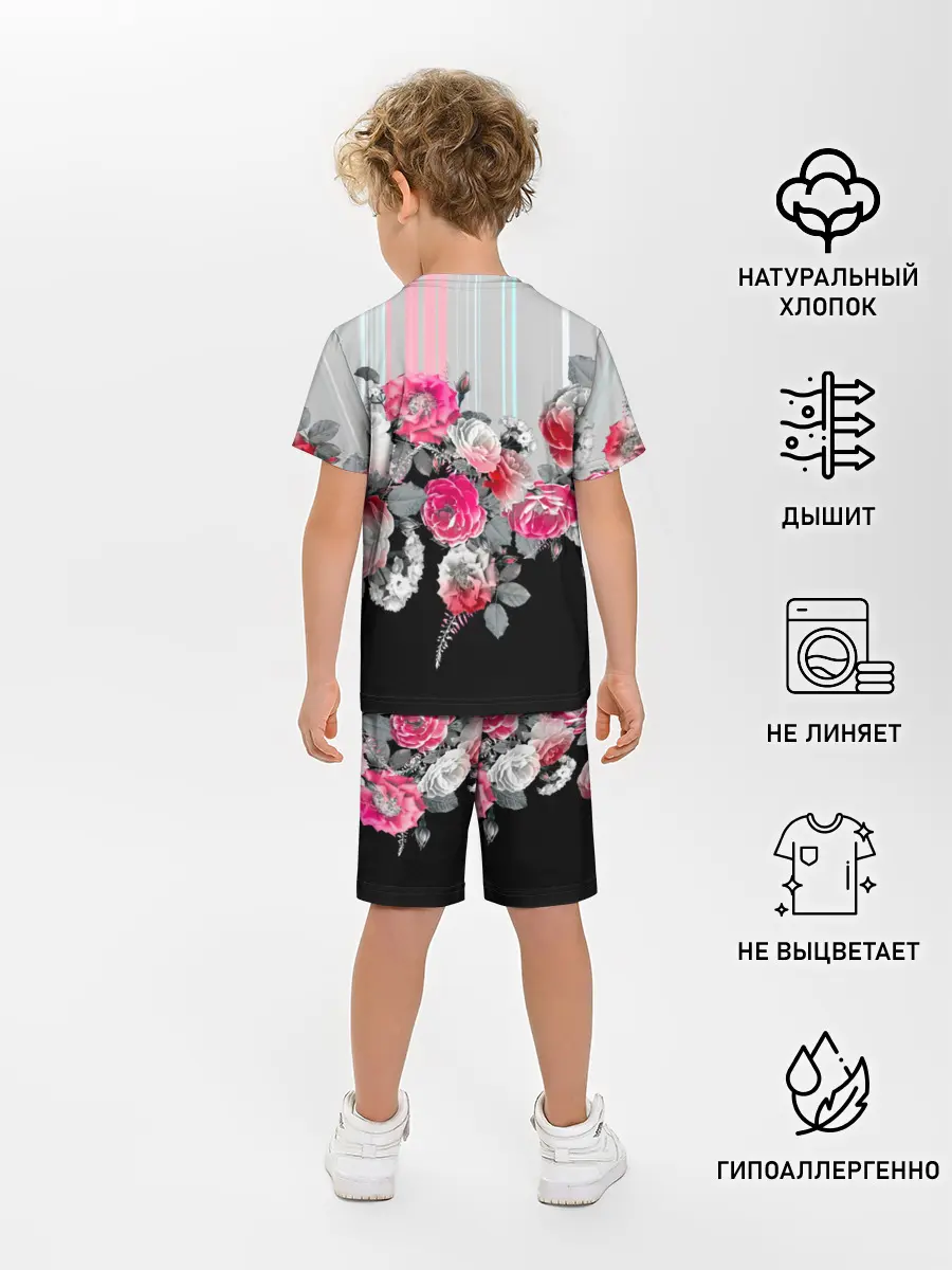 Детская пижама с шортами / Розы