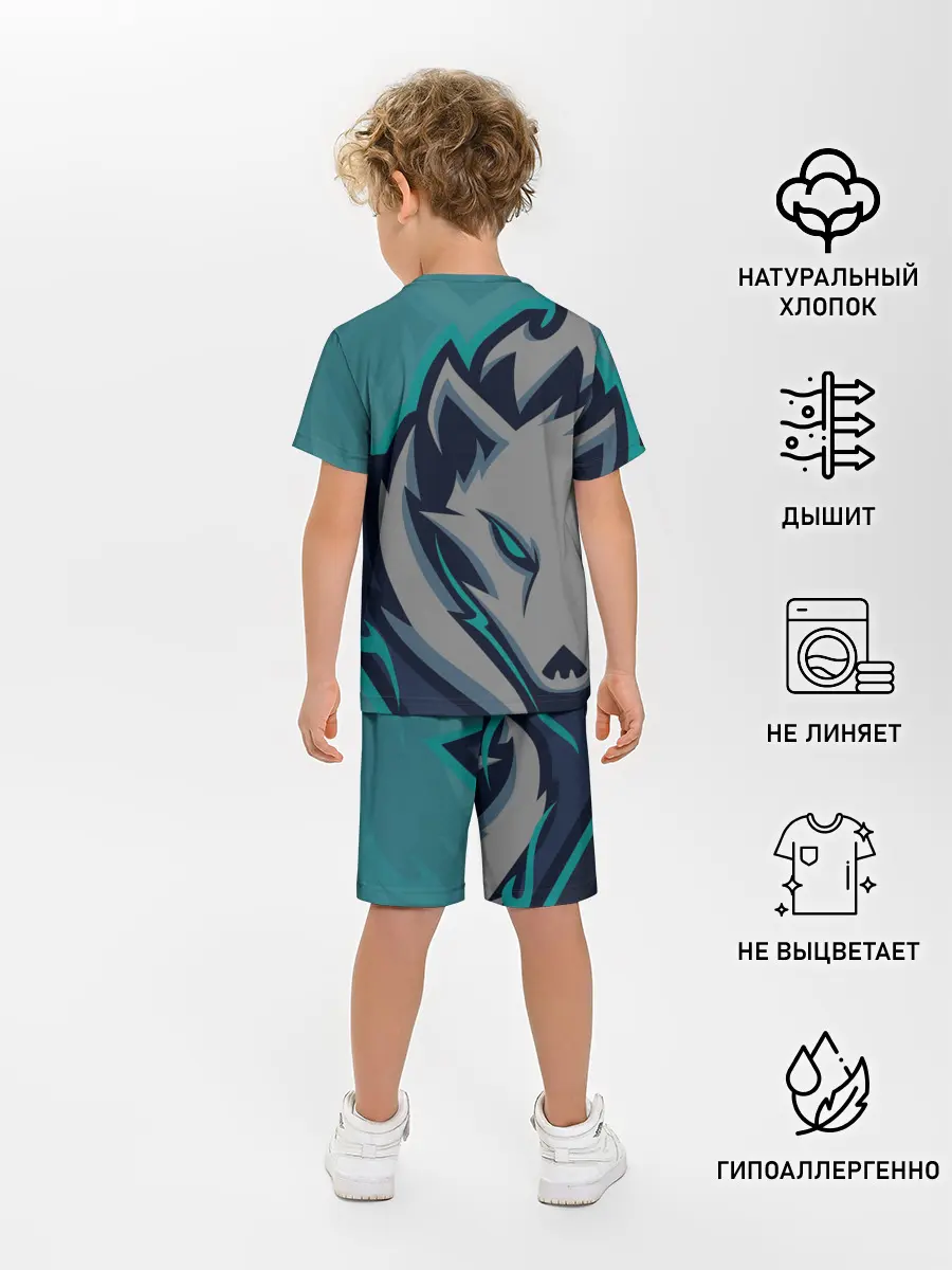 Детская пижама с шортами / Форма White wolves