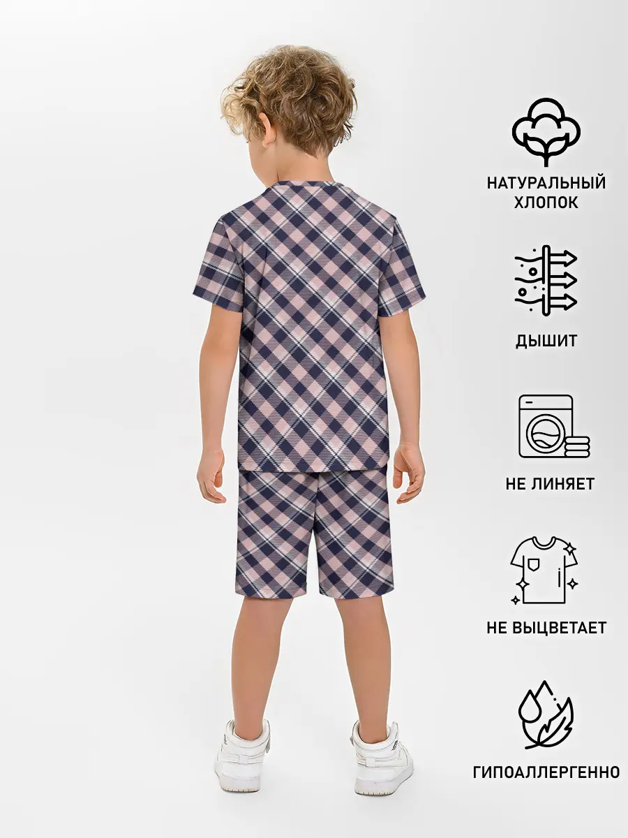 Детская пижама с шортами / Клеточный узор