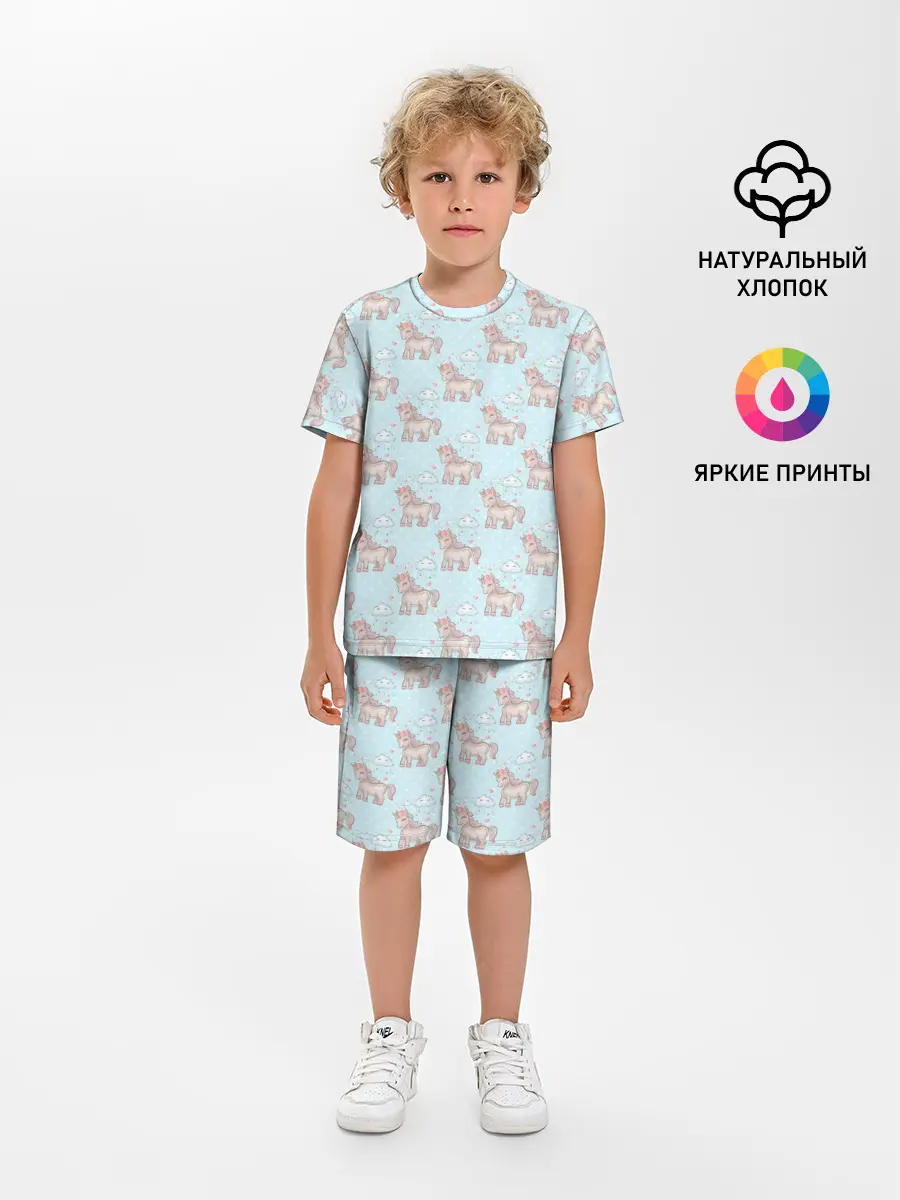 Детская пижама с шортами / Маленькие единороги