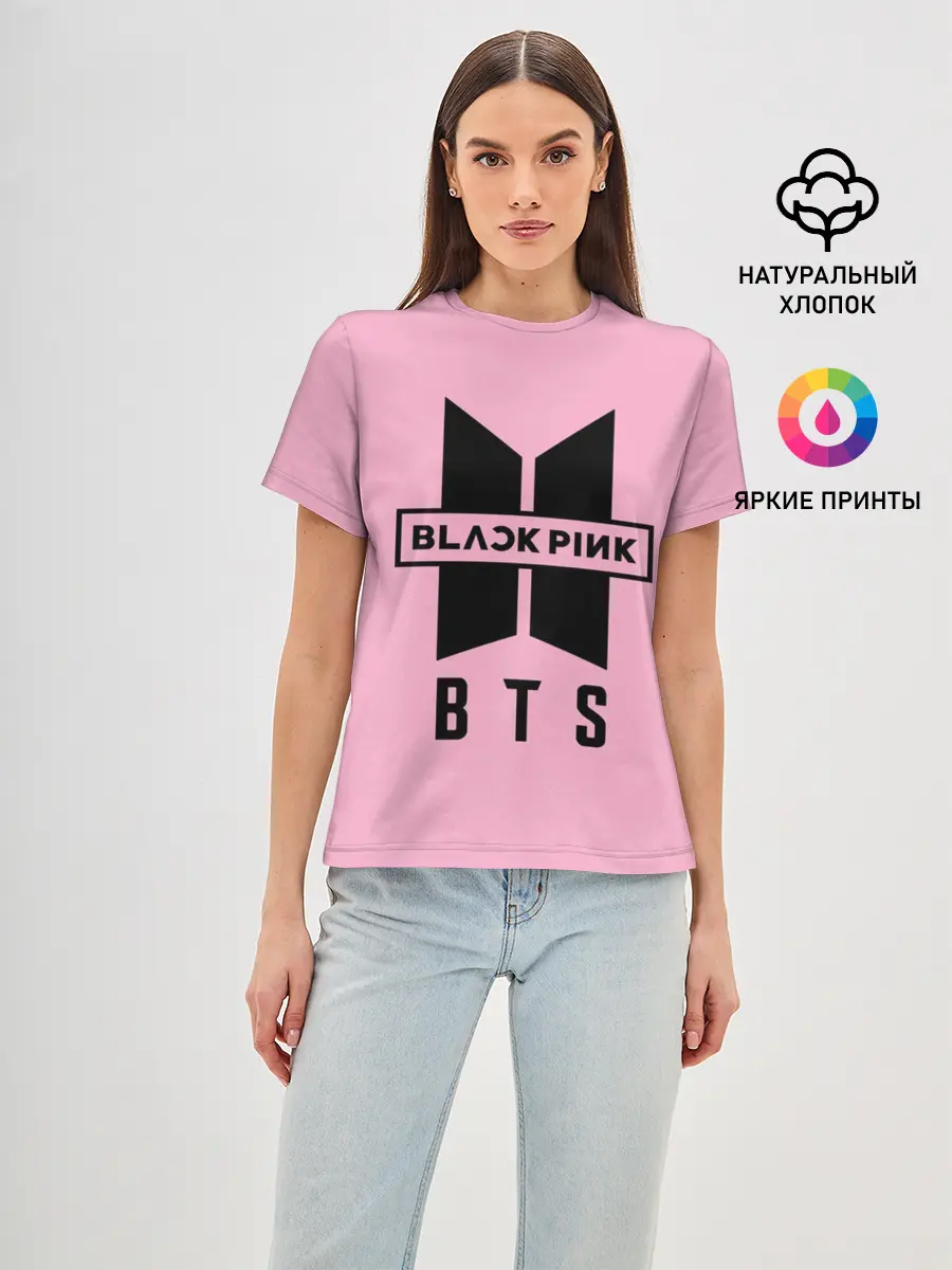 Женская базовая футболка / BTS and BLACKPINK