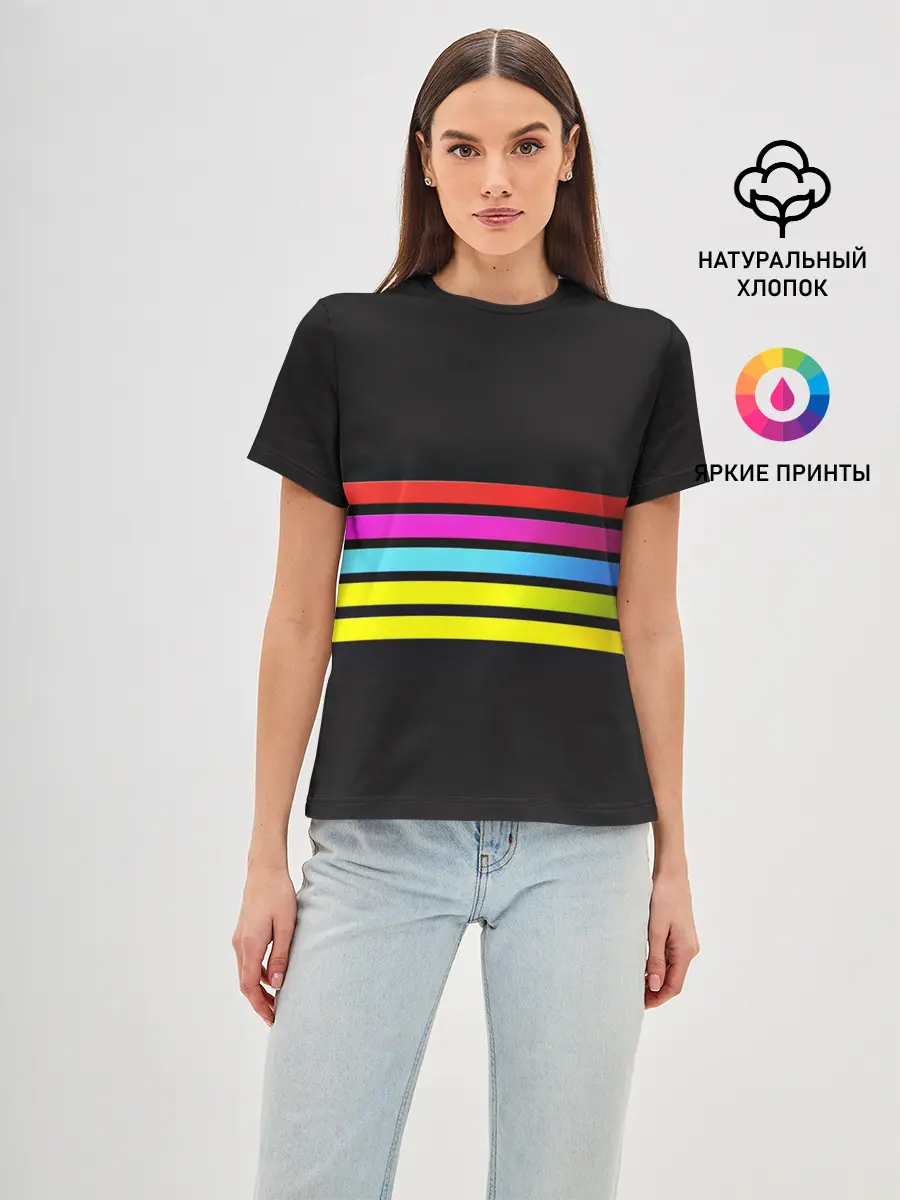 Женская базовая футболка / NEON GEOMETRY