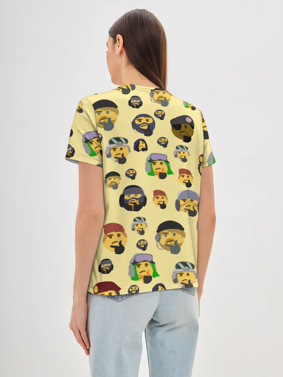 Женская базовая футболка / Thinking emoji skins