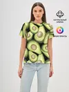 Женская базовая футболка / Avocado background