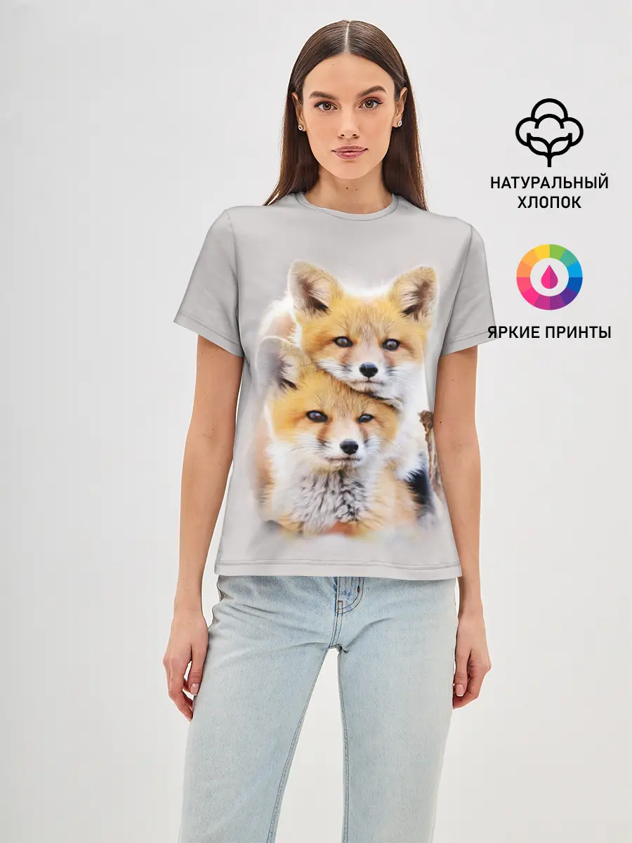 Женская базовая футболка / Лисята