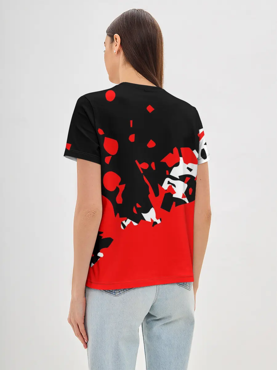 Женская базовая футболка / KILLA красные брызги