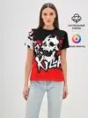 Женская базовая футболка / KILLA красные брызги