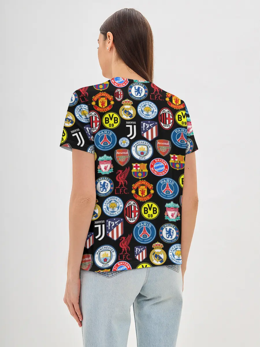 Женская базовая футболка / ЛОГО ФУТБОЛЬНЫХ КОМАНД