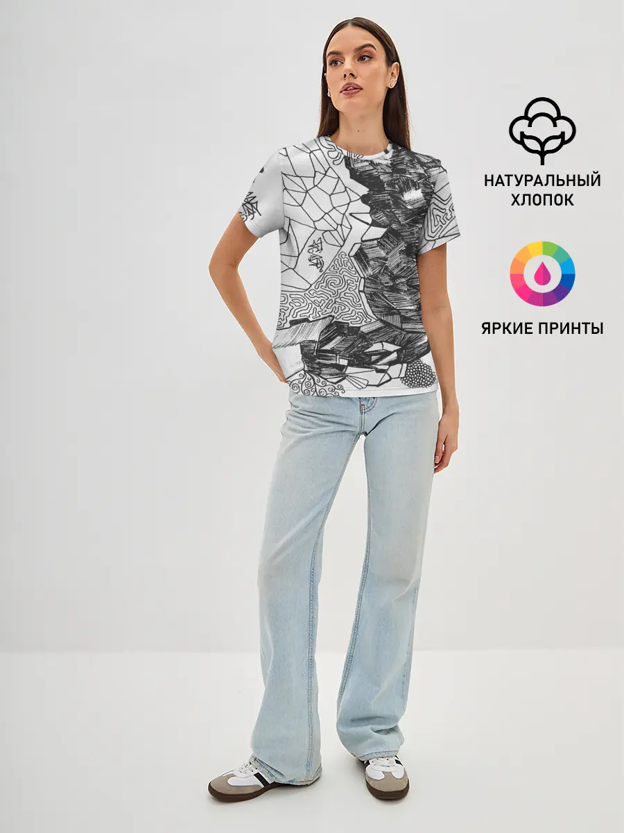 Женская базовая футболка / Структурная мозайка