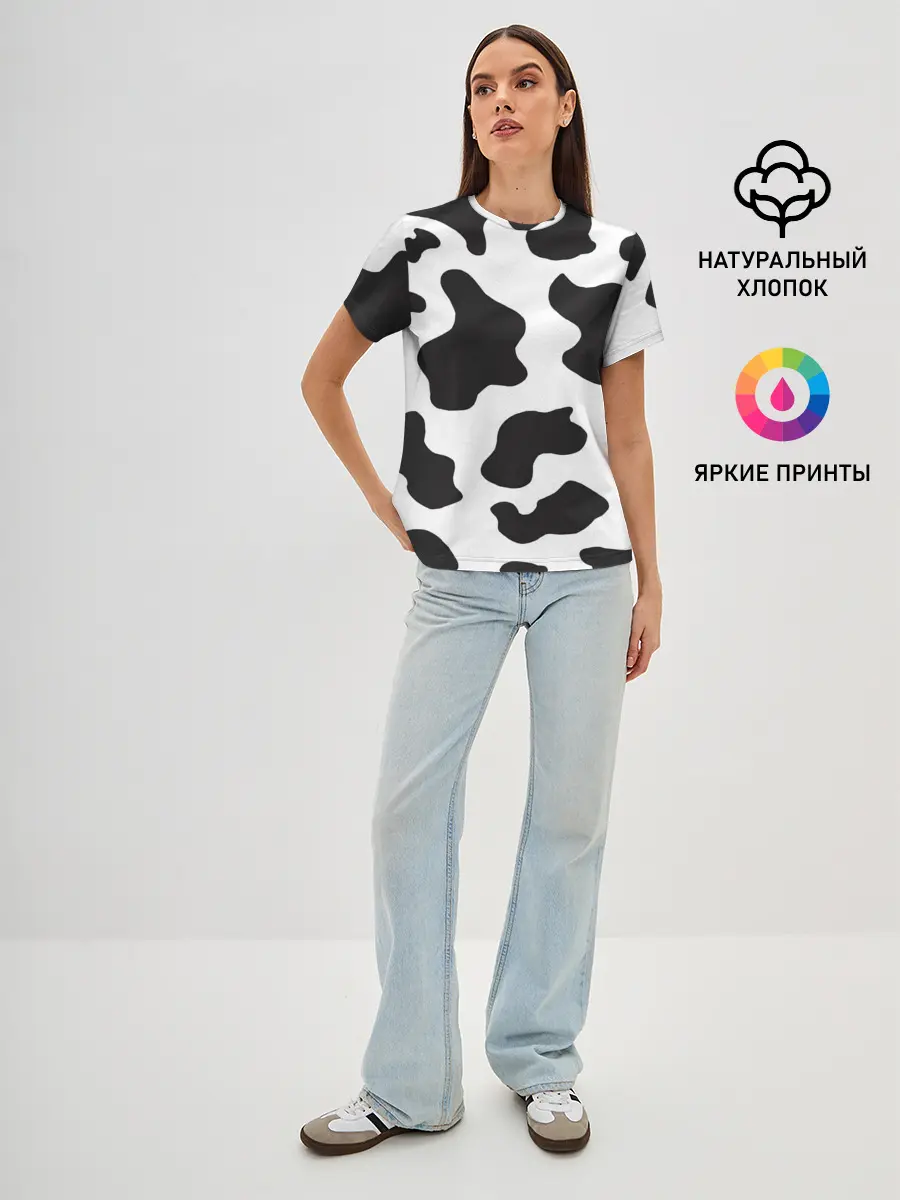 Женская базовая футболка / COW PRINT