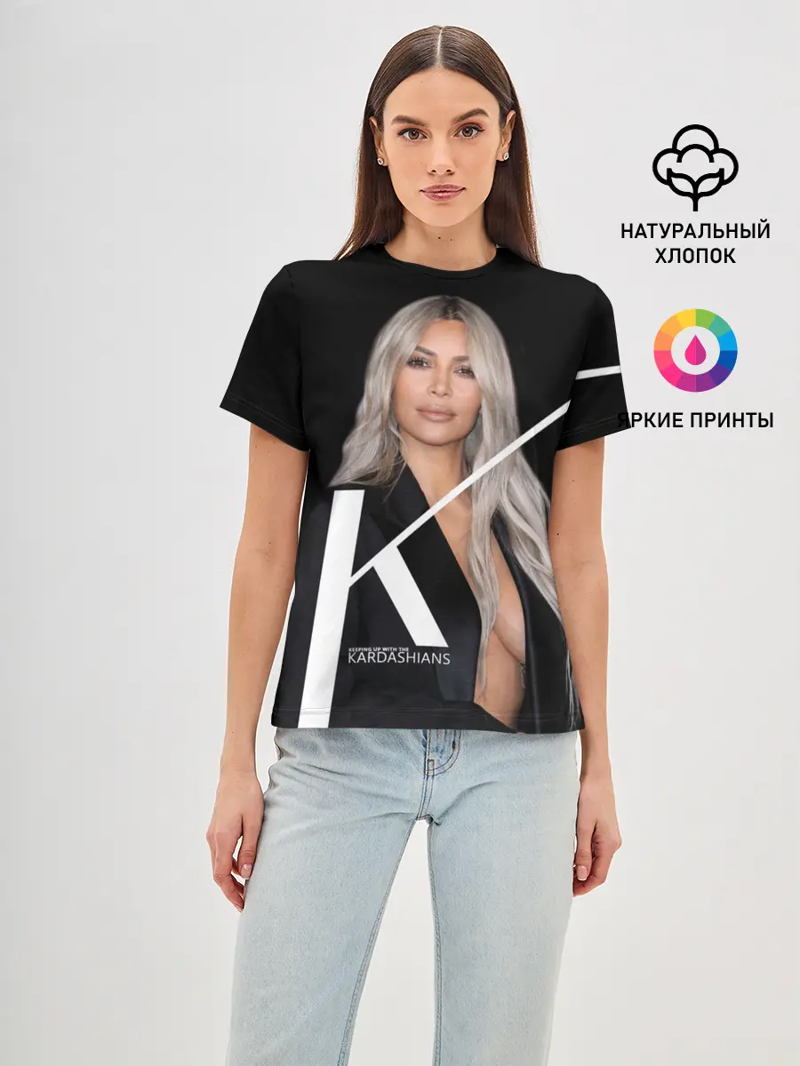 Женская базовая футболка / Ким Кардашьян
