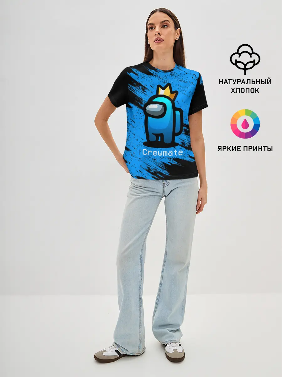 Женская базовая футболка / AMONG US - Синий в Короне