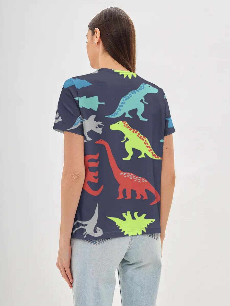 Женская базовая футболка / Динозавры