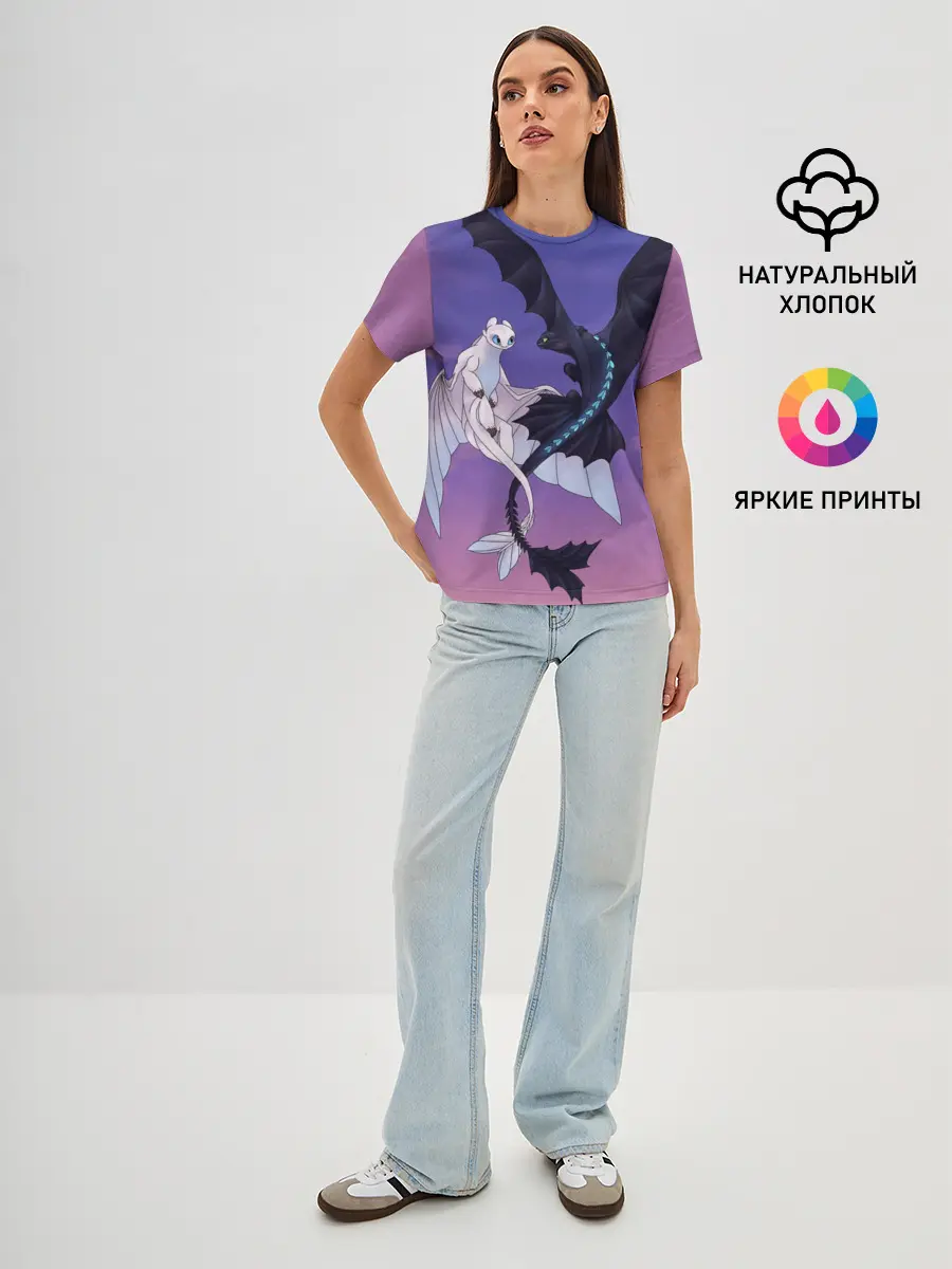 Женская базовая футболка / ночная фурия