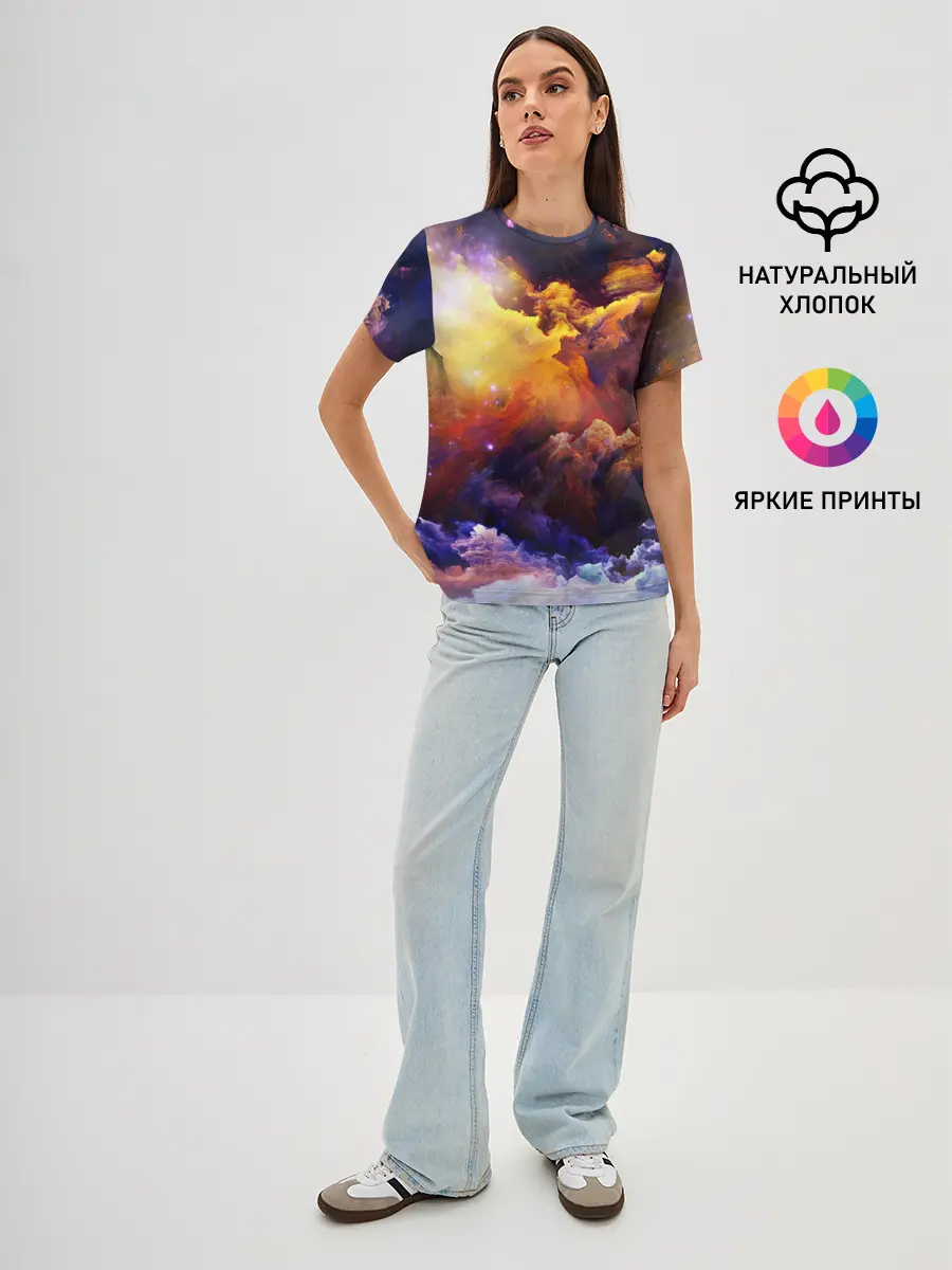 Женская базовая футболка / Яркий свет