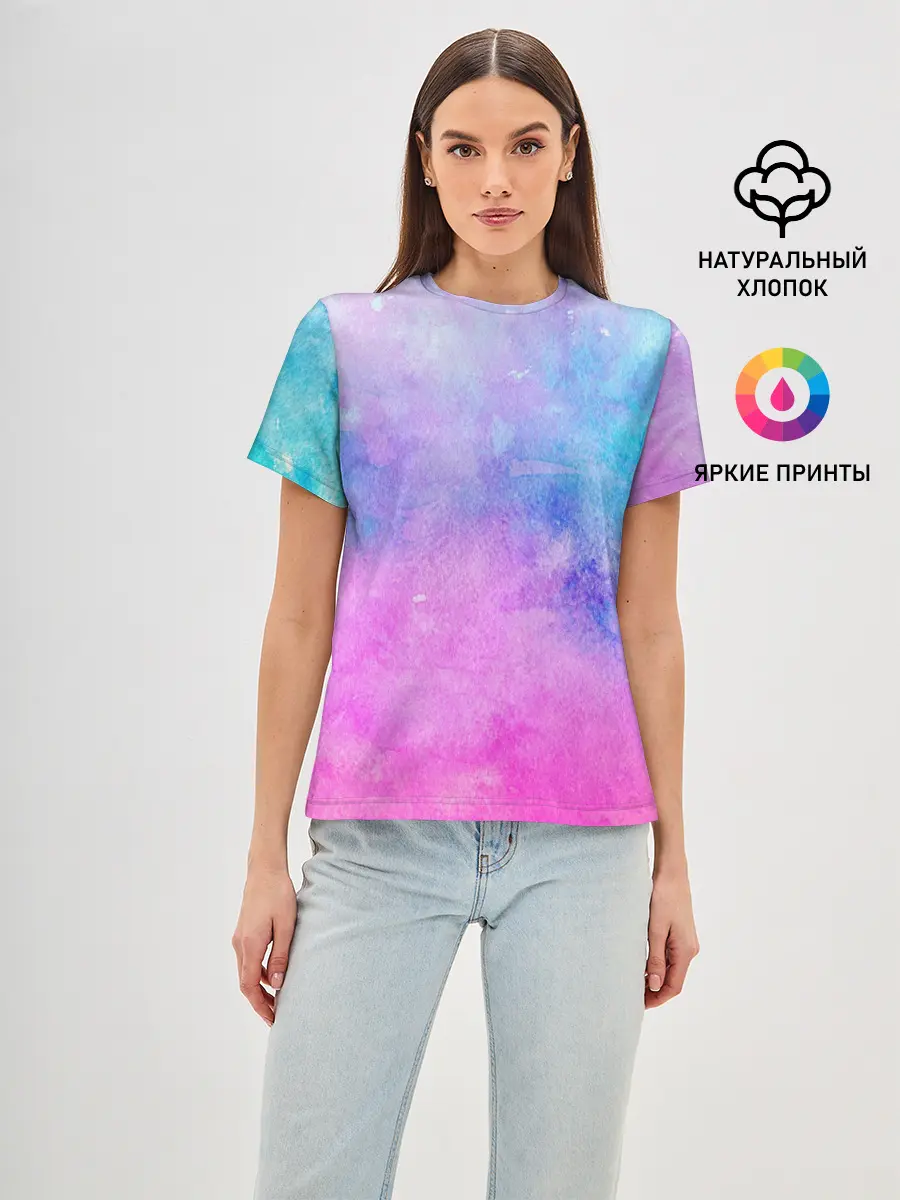 Женская базовая футболка / Акварельные пятна