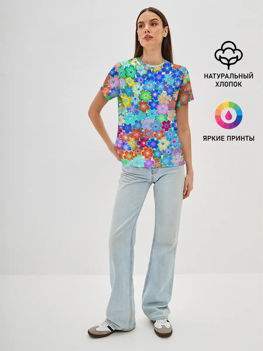 Женская базовая футболка / Цветы весны