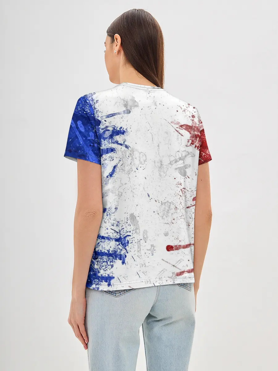 Женская базовая футболка / BLUE WHITE & RED