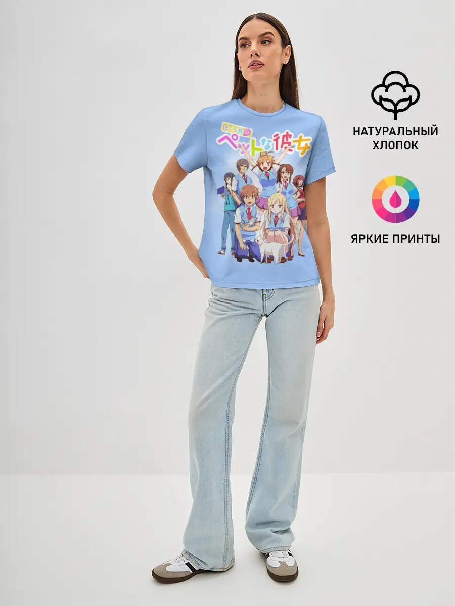 Женская базовая футболка / Кошечка из Сакурасо