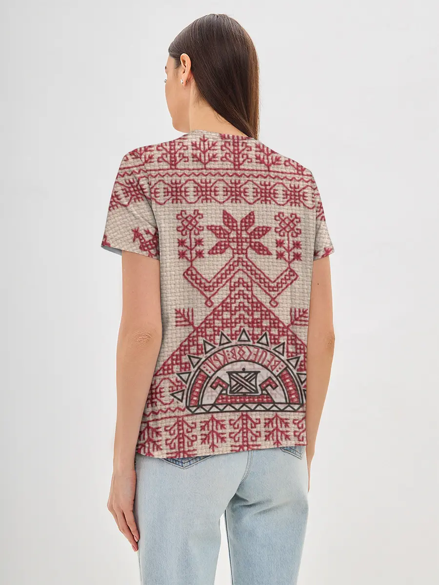 Женская базовая футболка / Славянская вышивка | Узоры Руси