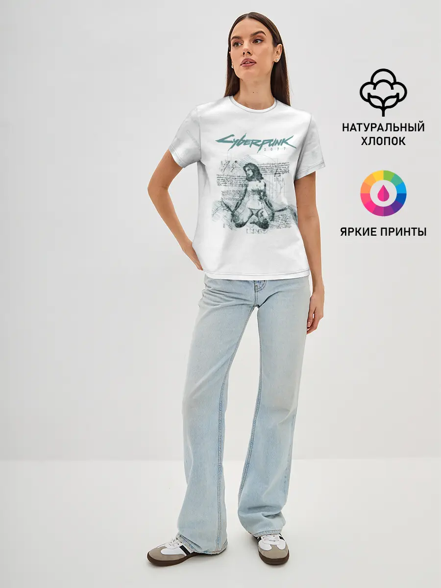 Женская базовая футболка / КЛИНКИ БОГОМОЛА Cyberpunk 2077