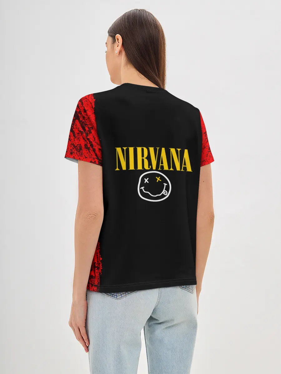 Женская базовая футболка / КУРТ КОБЕЙН | НИРВАНА | ЛОГО