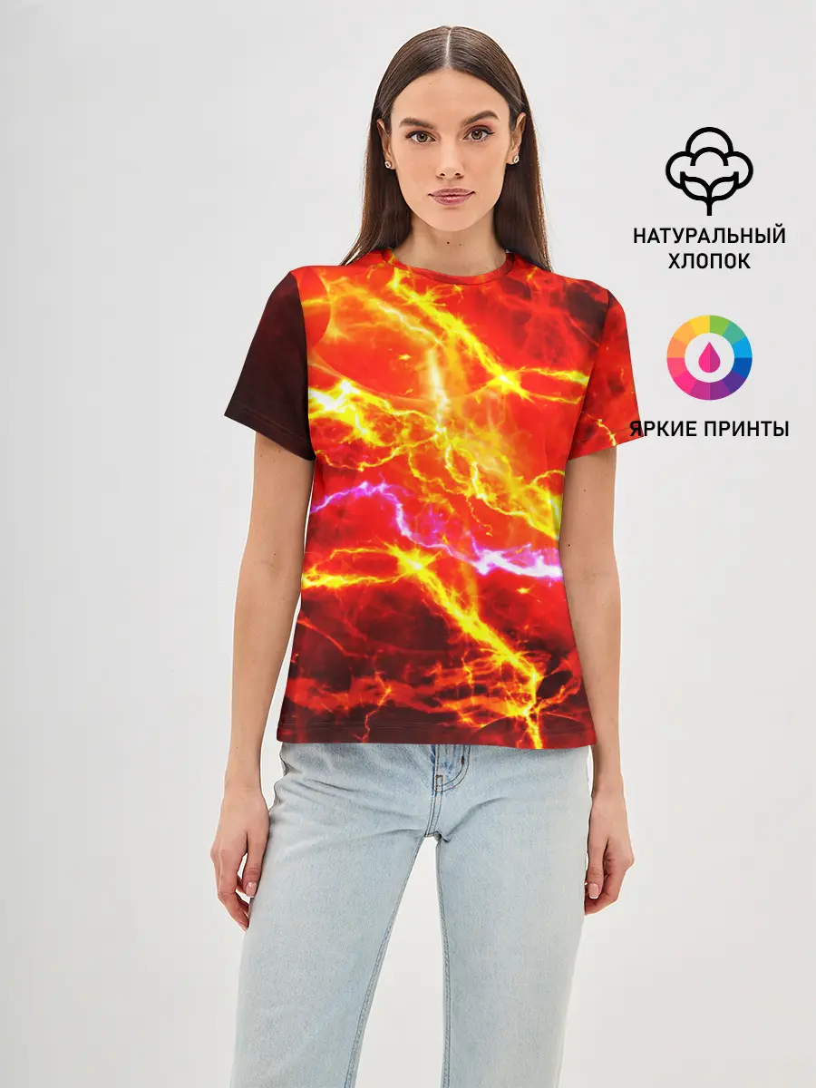 Женская базовая футболка / УДАРЫ МОЛНИИ
