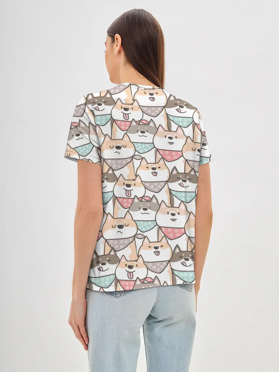 Женская базовая футболка / Шиба Ину