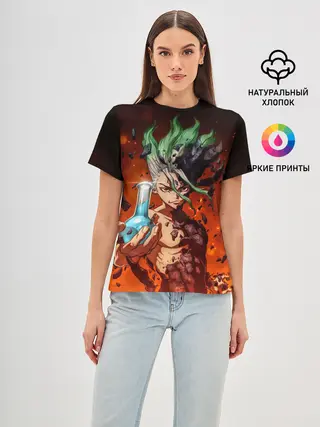 Женская базовая футболка / Доктор Стоун