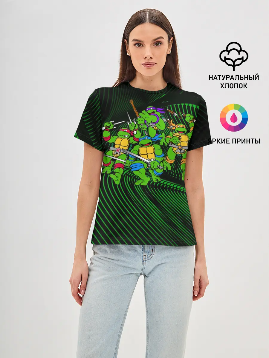 Женская базовая футболка / Супер Ниндзя Черепашки