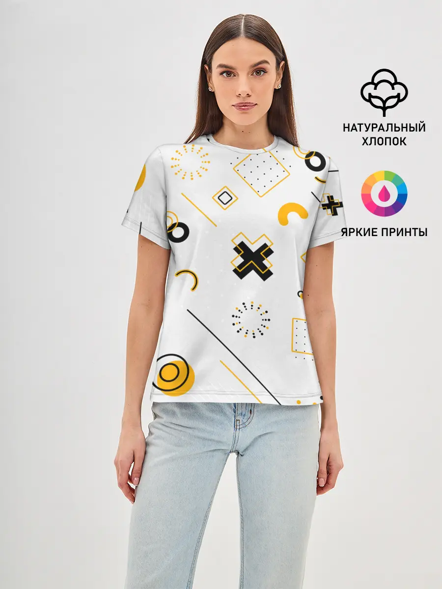 Женская базовая футболка / Геометрический узор