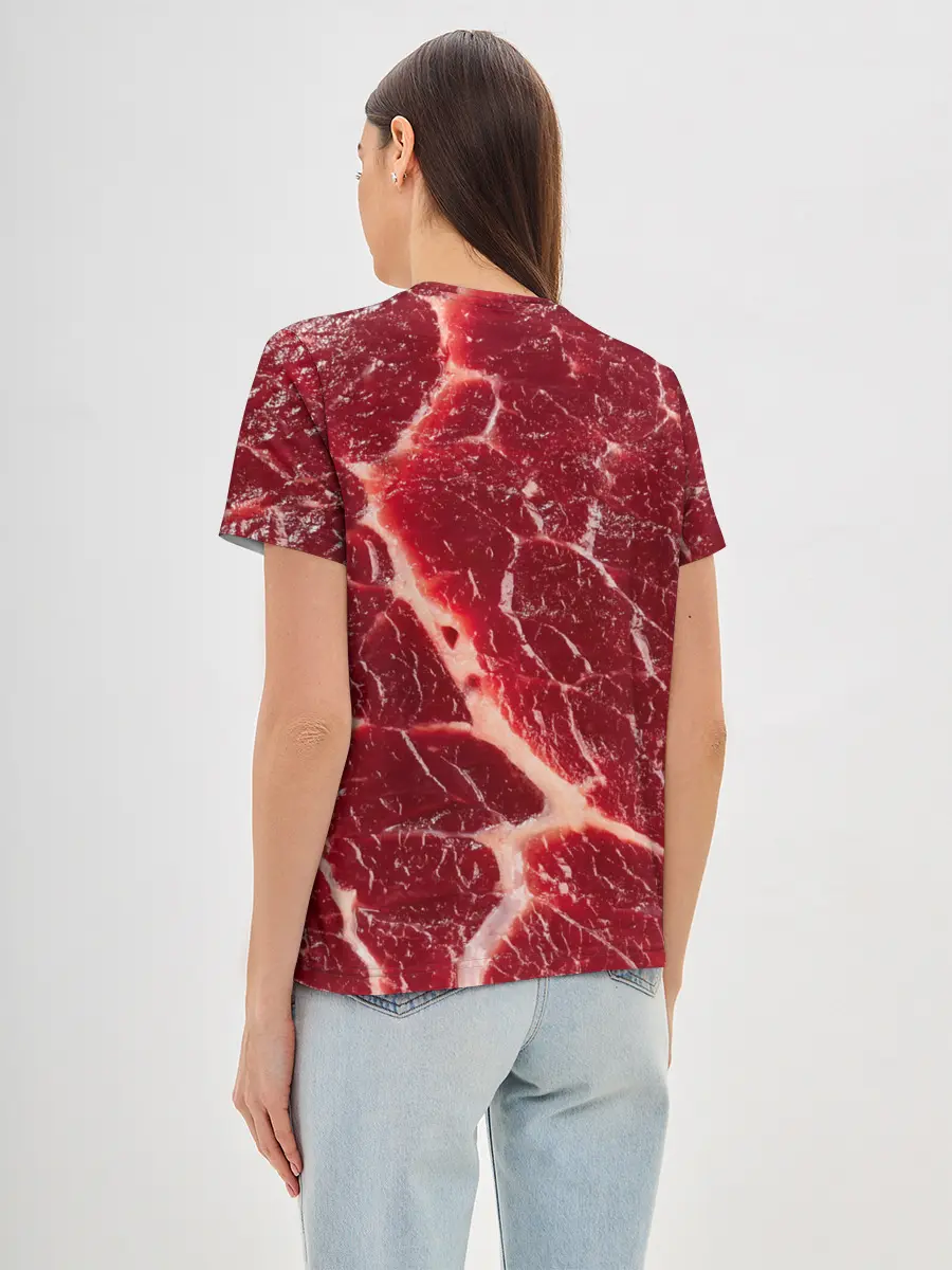 Женская базовая футболка / Мясо на Хэллоуин