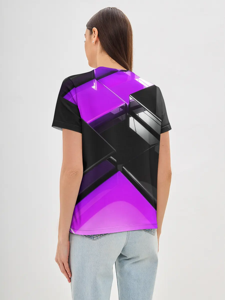 Женская базовая футболка / Неоновые кубы
