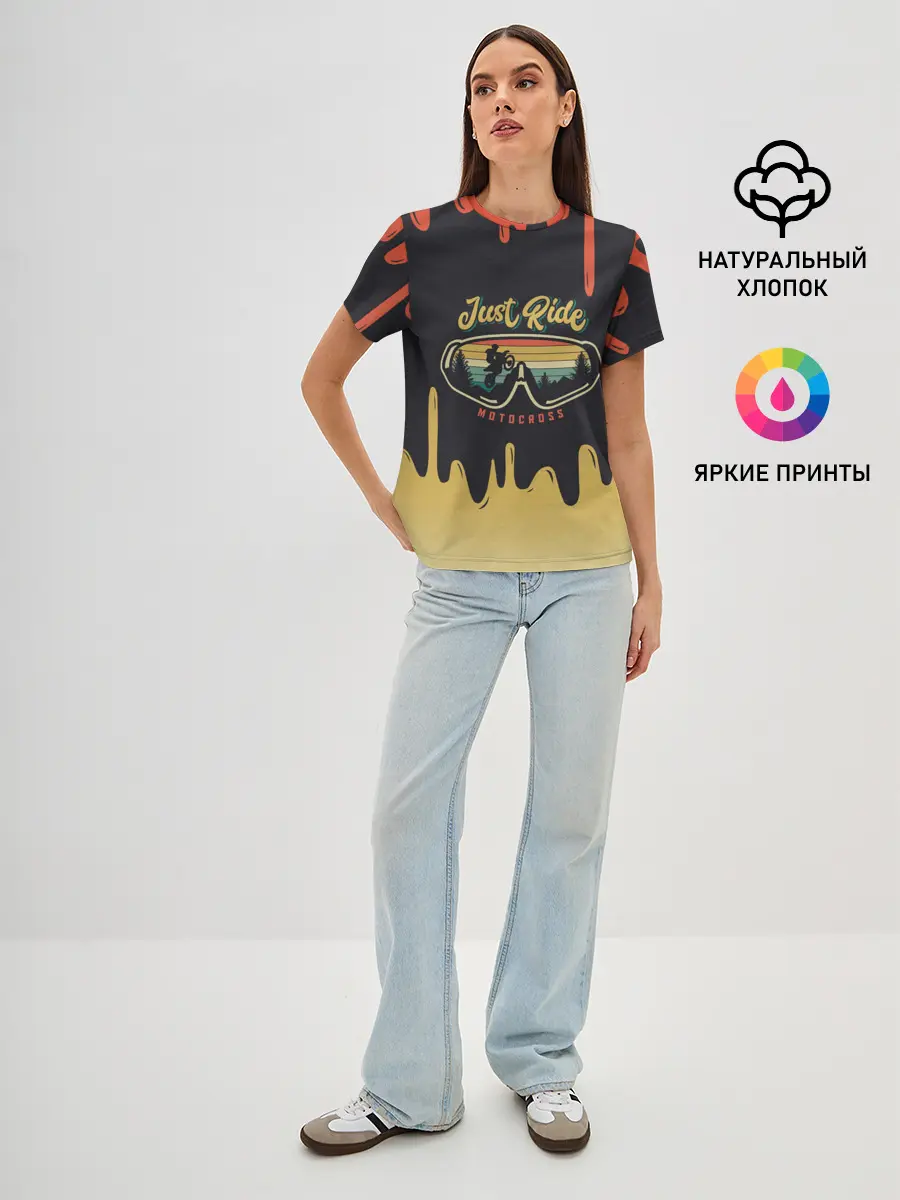 Женская базовая футболка / Just Ride MOTOCROSS | МОТОКРОСС