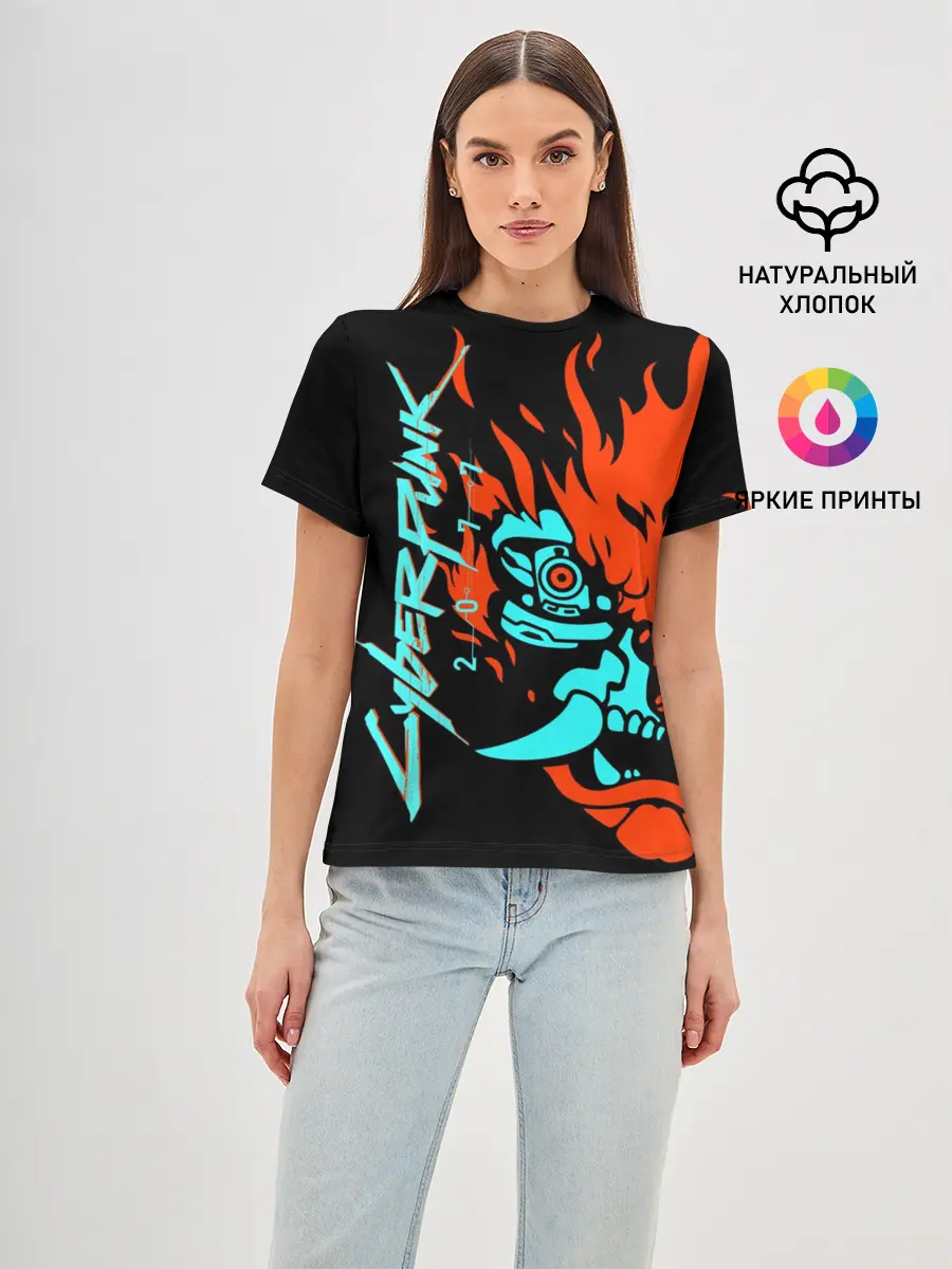 Женская базовая футболка / Cyberpunk 2077