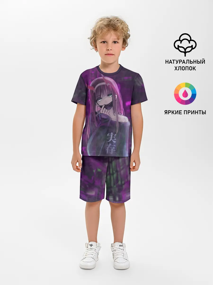 Детская пижама с шортами / Zero Two in mask