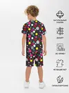 Детская пижама с шортами / Разноцветный горох на черном