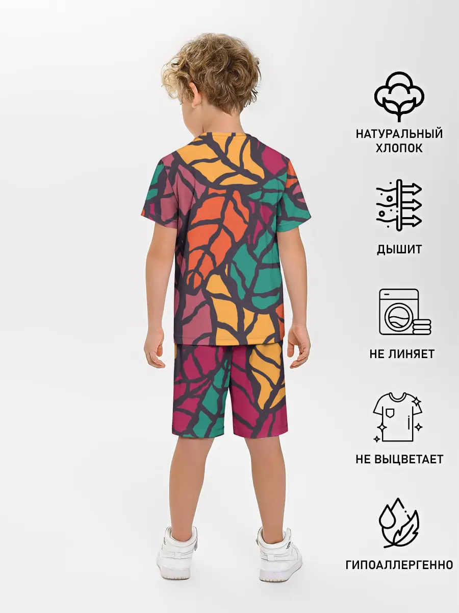 Детская пижама с шортами / Листья