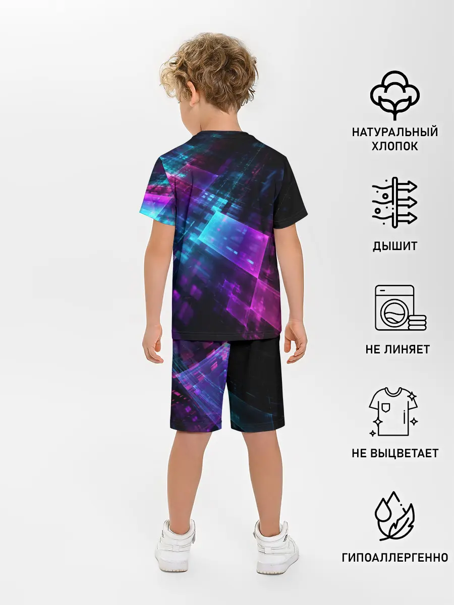 Детская пижама с шортами / НЕОНОВАЯ АБСТРАКЦИЯ