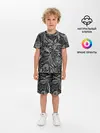 Детская пижама с шортами / Флора | Черно Белая