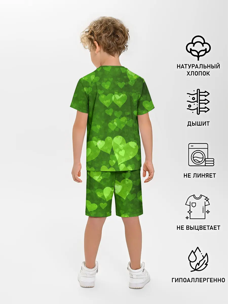 Детская пижама с шортами / Geometry Dash | Green Love