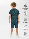 Детская пижама с шортами / Абстрактный зелено-синий узор