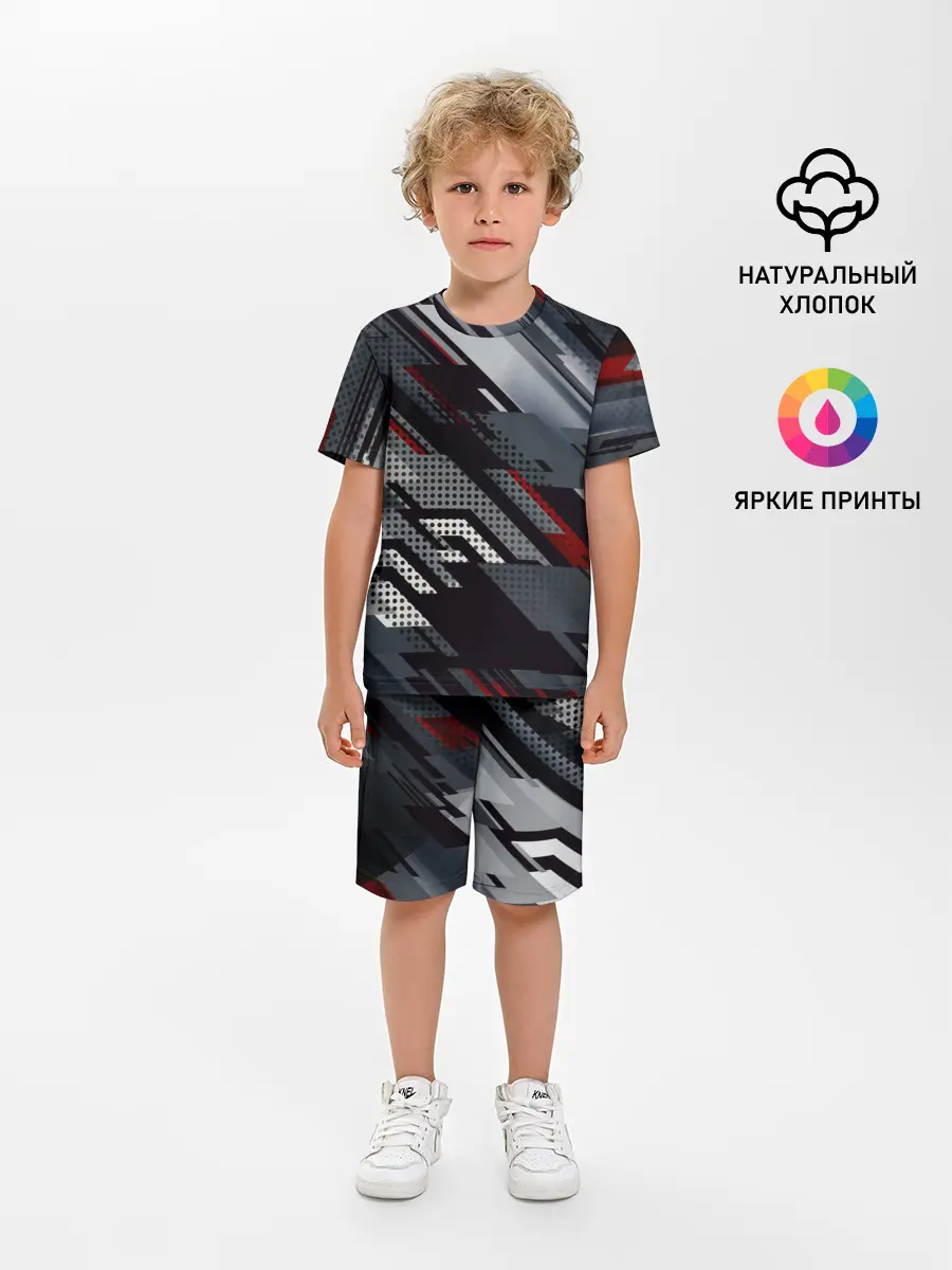 Детская пижама с шортами / Металлическая текстура