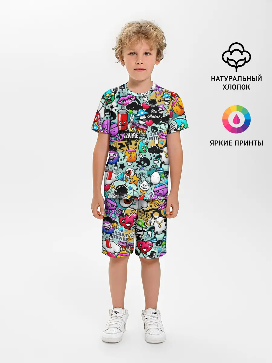 Детская пижама с шортами / Стикерпак