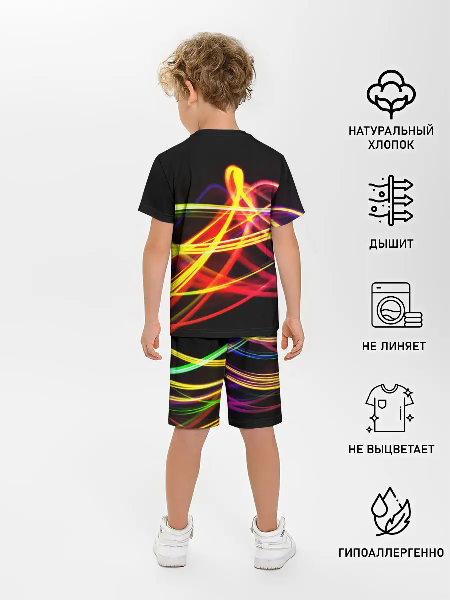 Детская пижама с шортами / АБСТРАКТНЫЕ ЛУЧИ