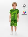 Детская пижама с шортами / 3d Green abstract